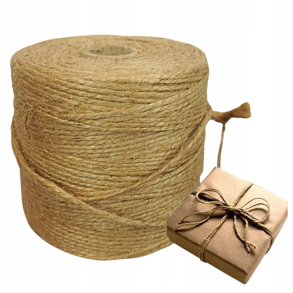 SZNUREK JUTOWY 2mm 250m OZDOBNY NATURALNY DO PAKOWANIA MAKRAMA DRAPAK