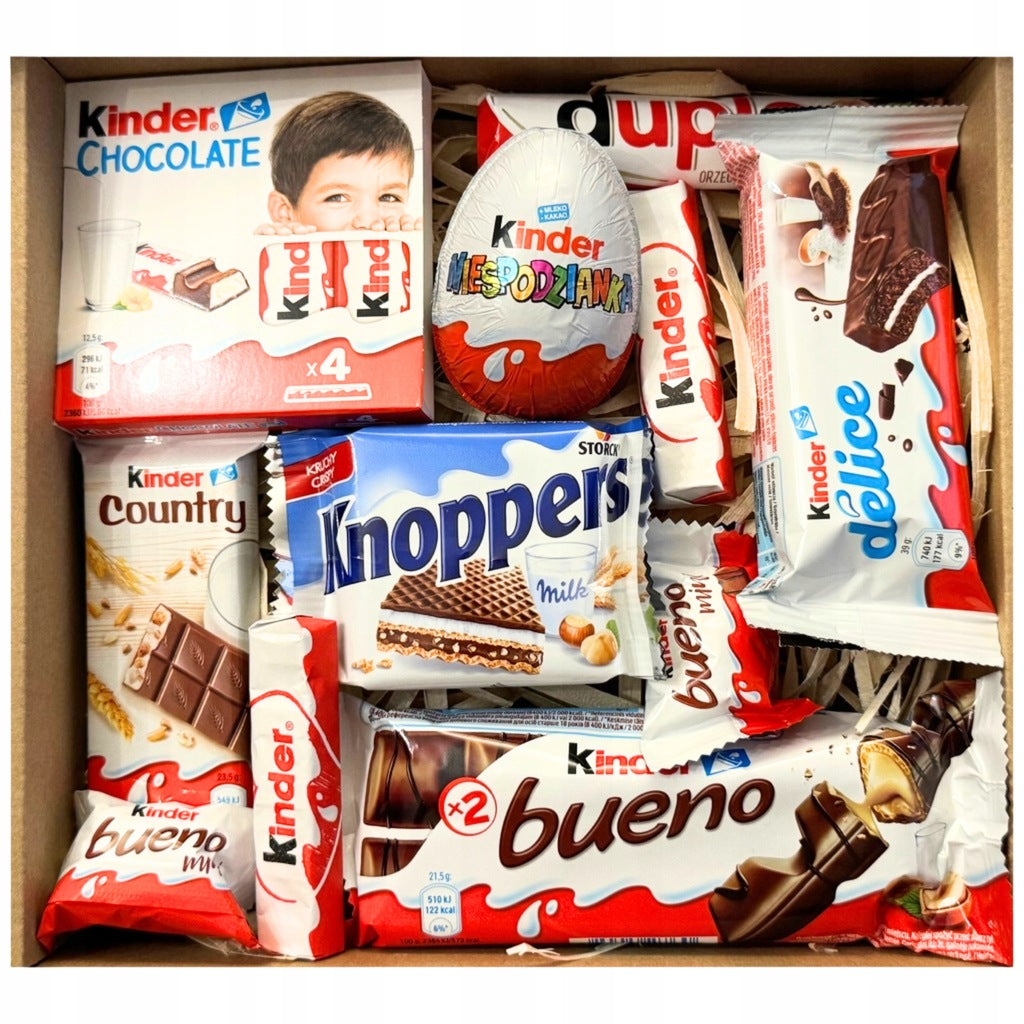 ZESTAW SŁODYCZY KINDER Paczka PREZENT Na Mikołaja Święta Kosz Prezentowy