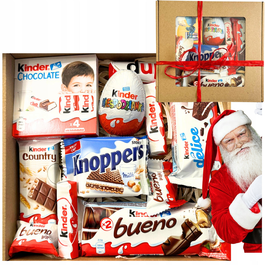 ZESTAW SŁODYCZY KINDER Paczka PREZENT Na Mikołaja Święta Kosz Prezentowy