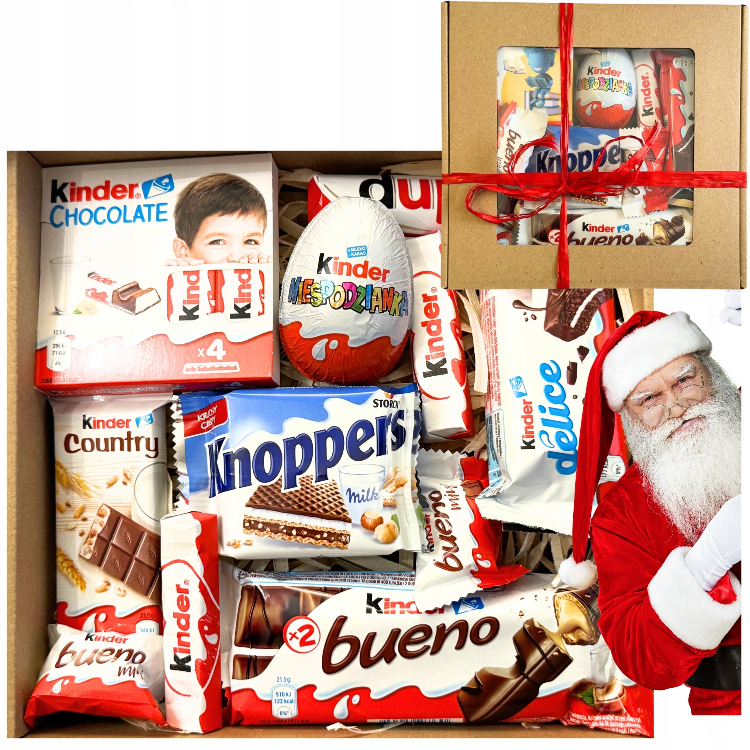 ZESTAW SŁODYCZY KINDER Paczka PREZENT Na Mikołaja Święta Kosz Prezentowy